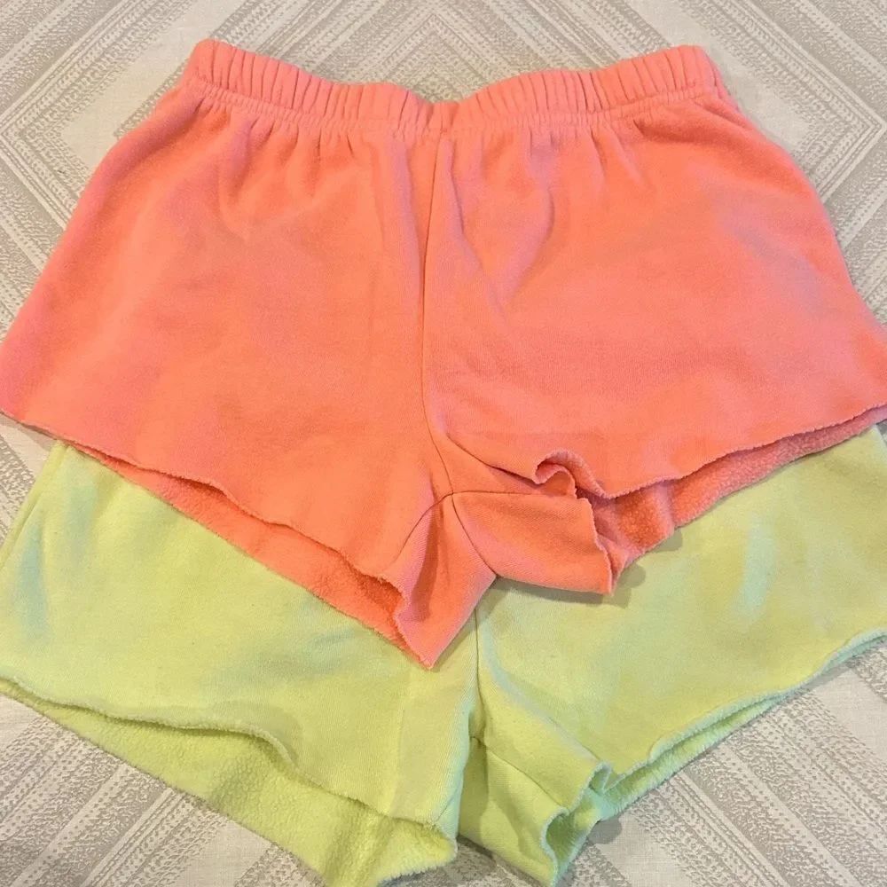 KATIE J NYC Girls Orange & Yellow (2) Pairs Sweat Drawstring Shorts Size XS